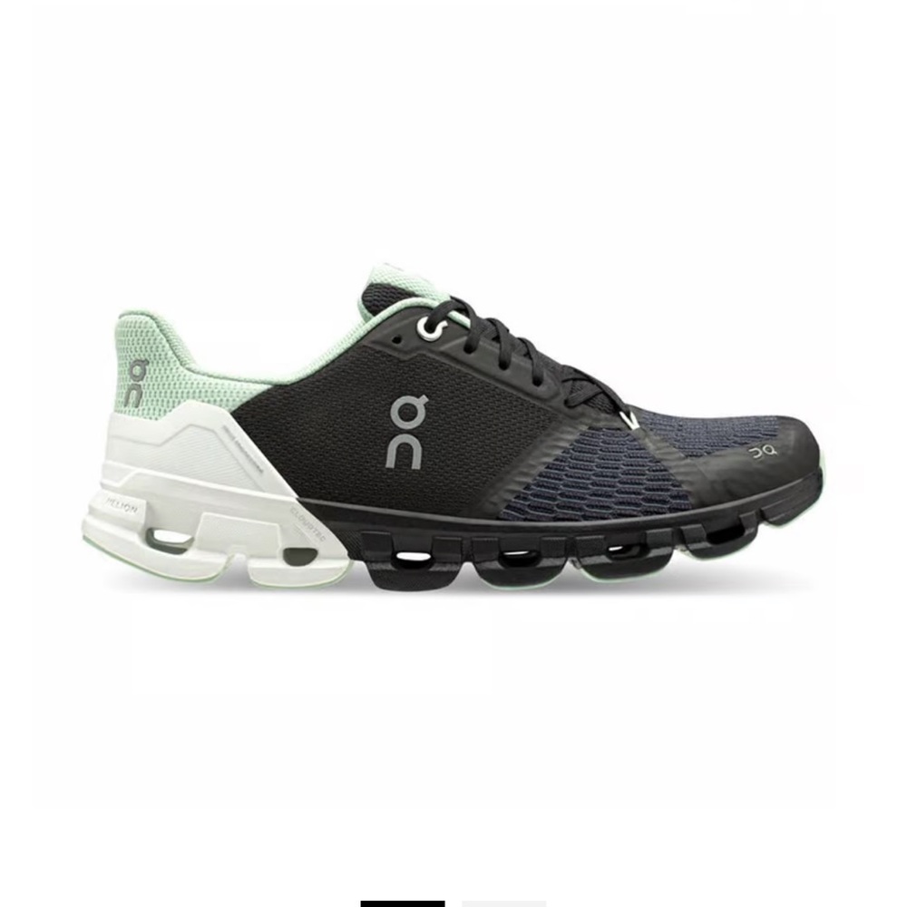 On Cloudflyer Shoes Black White Grey Women 5 Wide
